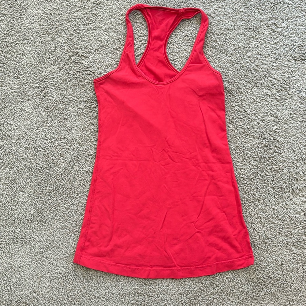 Red Lululemon racer back tank top